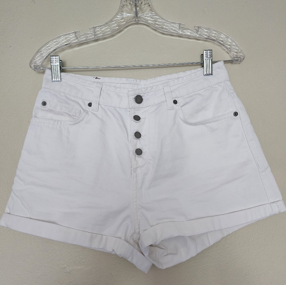 ROXY White High Denim Shorts